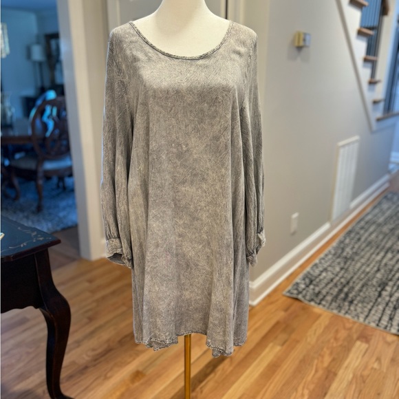 Yahada Long Sleeve Blue Gray Shirt Dress - Picture 5 of 11